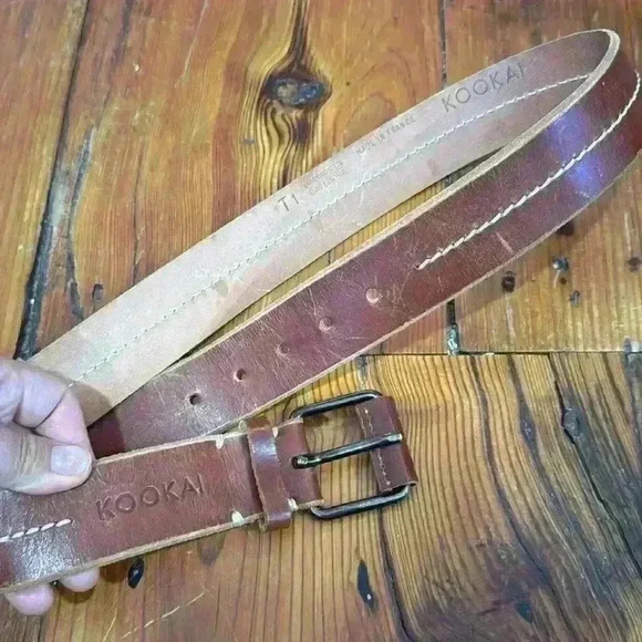 Kookai Cow Leather Brown Belt - Picture 2 of 7